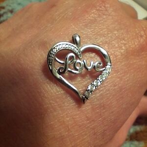 Valentines Silver Heart Love Pendant